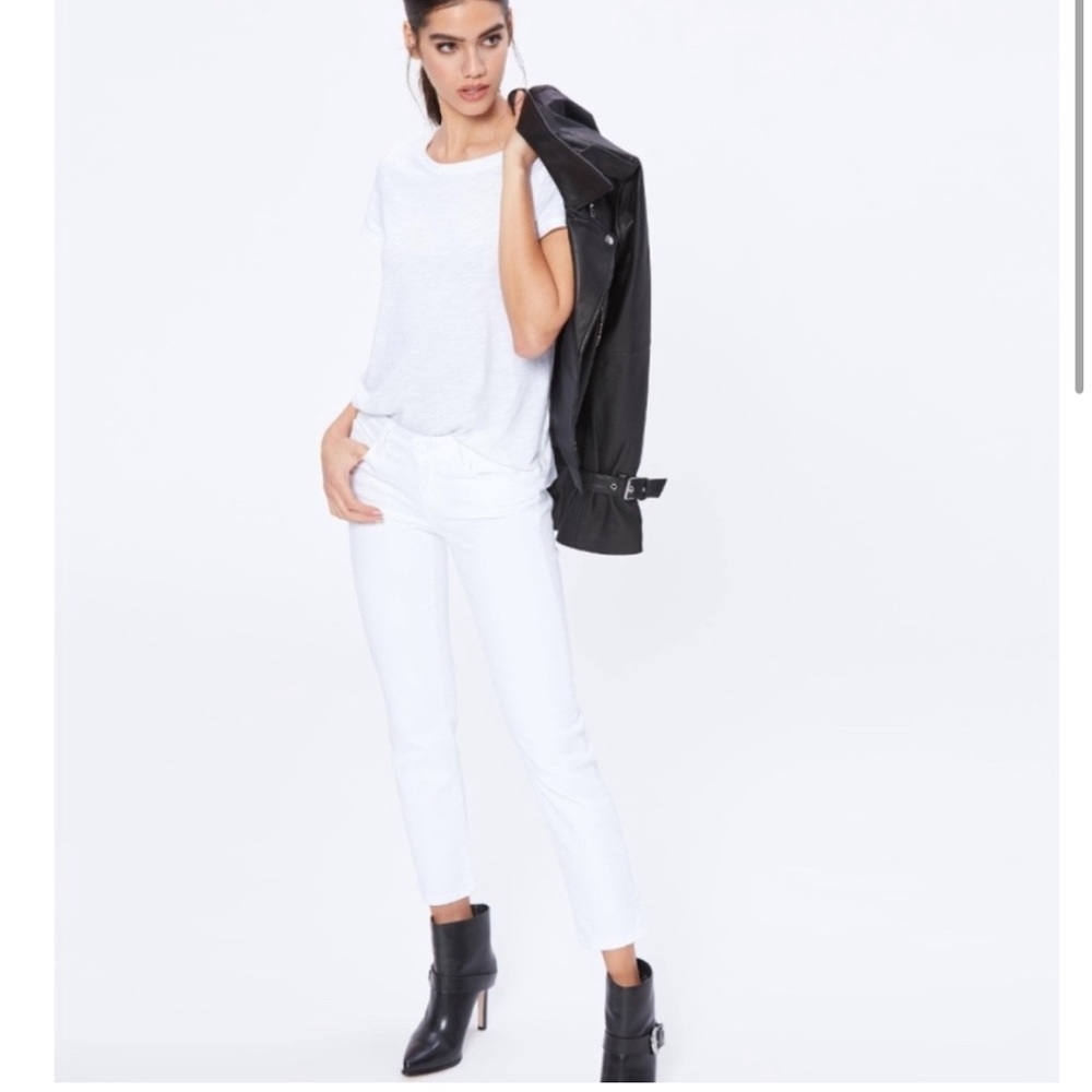 PAIGE White Ankle Cropped Jeans